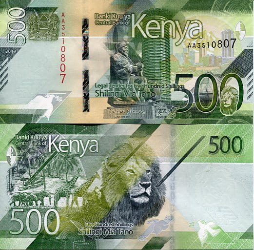 Kenia 500 Shillings 2019 r. UNC