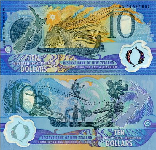 Nowa Zelandia 10 Dolarów 2000 r. Polimer UNC