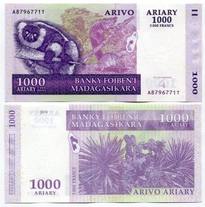 Madagaskar 1000 Ariary 2004 r. UNC