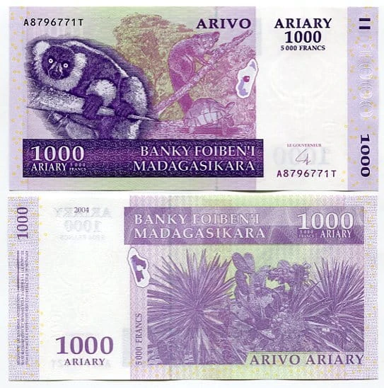 Madagaskar 1000 Ariary 2004 r. UNC
