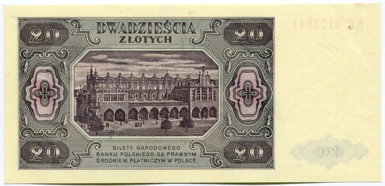 Banknot 20 zł 1948 r. WZÓR