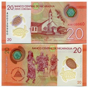 Nikaragua 20 Cordobas 2014 r. Polimer UNC