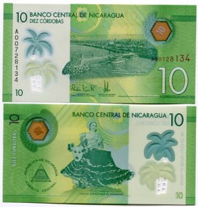 Nikaragua 10 Cordobas 2014 r. Polimer UNC