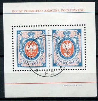 Znaczki 1990 r. 130 Lat polskiego znaczka pocztowego
