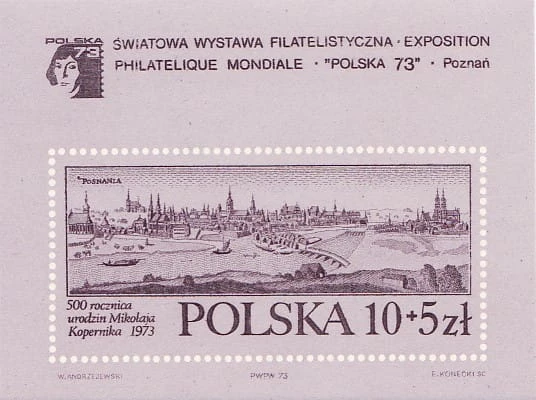 Bloczek 1973 r. Światowa Wystawa Filatelistyczna "Polska 73"