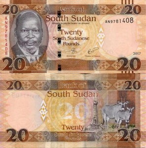 Sudan Południowy 20 Pound 2017 r. UNC