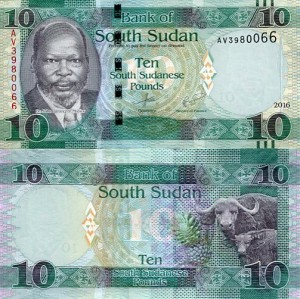 Sudan Południowy 10 Pound 2016 r. UNC