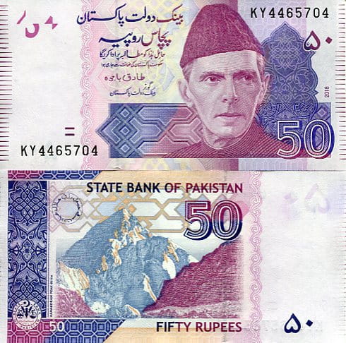 Pakistan 50 Rupii 2019 r. UNC