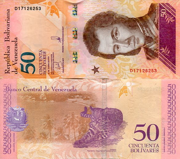 Wenezuela 50 Bolivares 2018 r. UNC