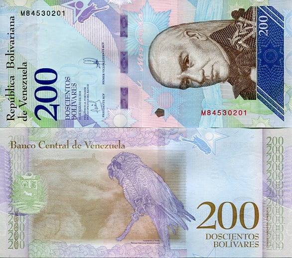 Wenezuela 200 Bolivares 2018 r. UNC