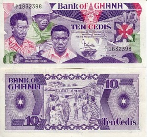 Ghana 10 Cedis 1984 r. UNC