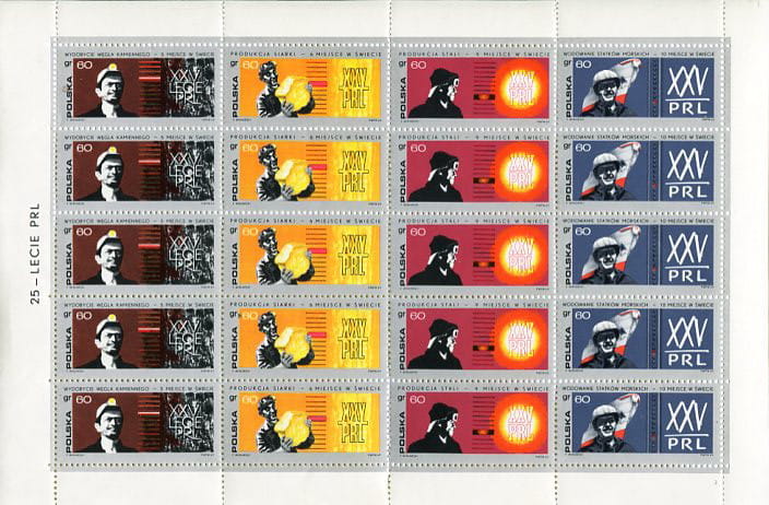 Bloczek 1969 r. 25-lecie PRL Ark. 1789-1792