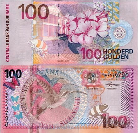 Surinam 100 Gulden 2000 r. UNC