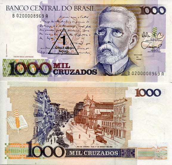 Brazylia 1000 Cruzeiros 1989 r. UNC