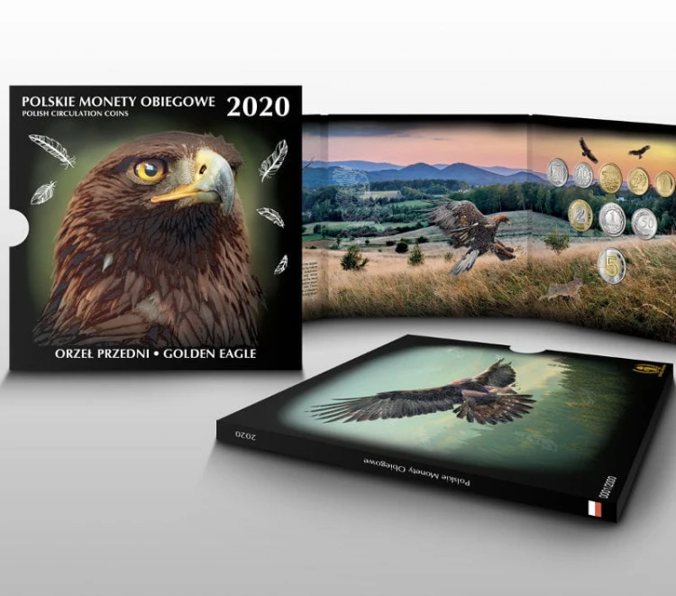 Menniczy zestaw monet obiegowych w etui 2020 r. Orzeł