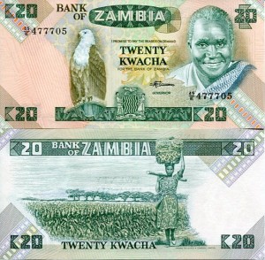 Zambia 20 Kwacha 1980 r. UNC