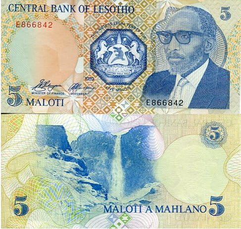 Lesotho 5 Maloti 1989 r. UNC