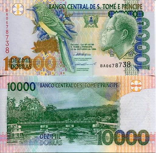 Wyspy Świętego Tomasza i Książęca 10000 Dobras 1996 r. UNC