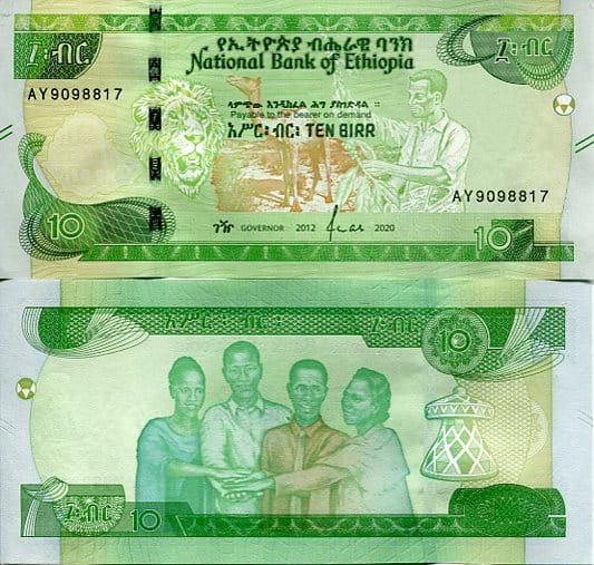 Etiopia 10 Birr 2020 r. UNC