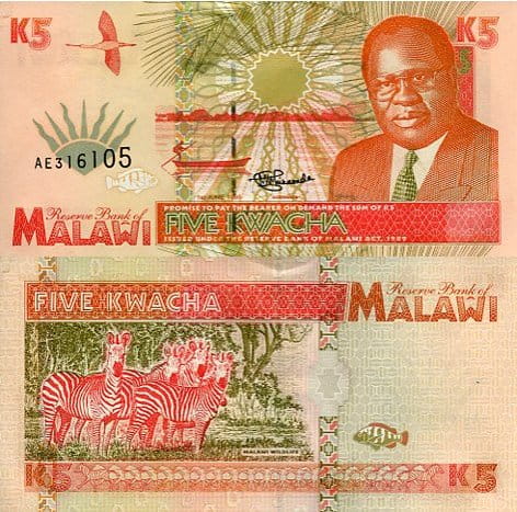 Malawi 5 Kwacha 1995 r. UNC
