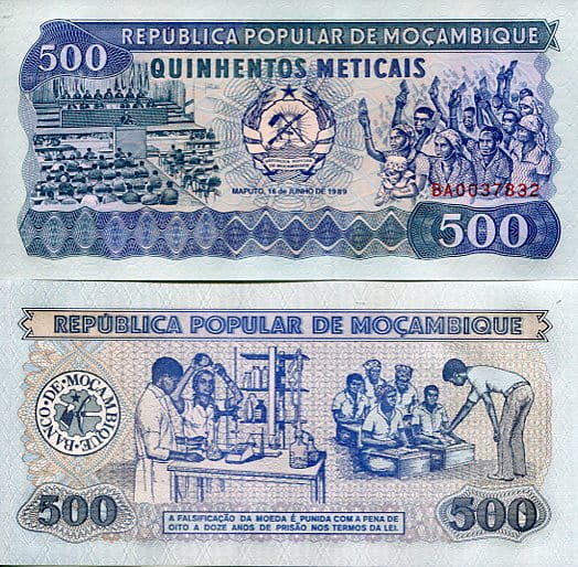 Mozambik 500 Meticais 1999 r.  UNC