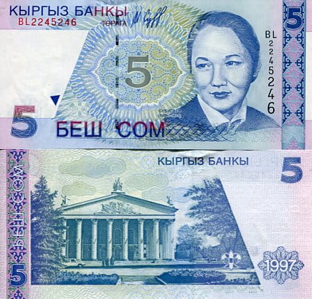 Kirgistan 5 Som 1997 r. UNC