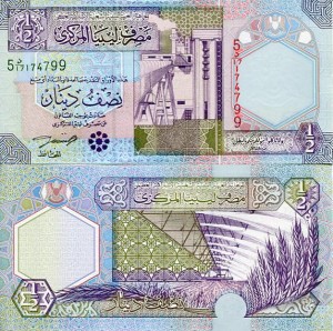 Libia 1/2 Dinar 2002 r. UNC