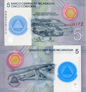 Nikaragua 5 Cordobas 2019 r. Polimer UNC