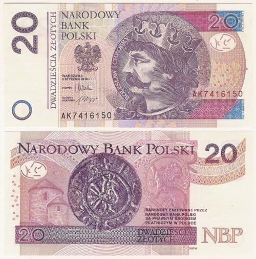Banknot Polska 20 zł z 2012 r. AA