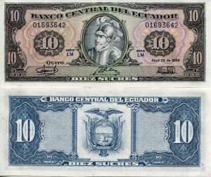 Ekwador 10 Sucres 1986 r. Sklep numizmatyczny Dukat