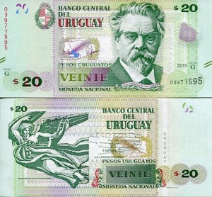 Urugwaj 20 Pesos 2015 r. UNC Sklep z banknotami świata Dukat
