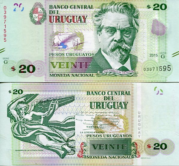 Urugwaj 20 Pesos 2015 r. UNC Sklep z banknotami świata Dukat