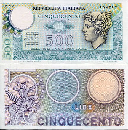 Włochy 500 Lire 1976 r. UNC