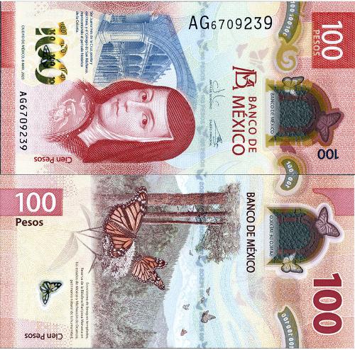 Meksyk 100 Pesos 2025 r. Polimer UNC