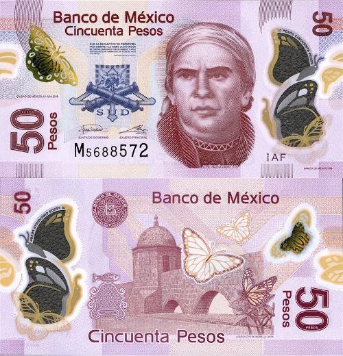 Meksyk 50 Pesos 2017 r. Polimer UNC