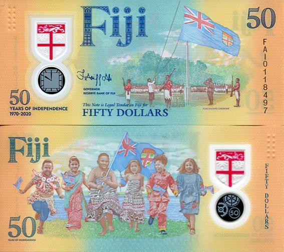 Fidżi 50 Dollars 2020 r. Polimer UNC