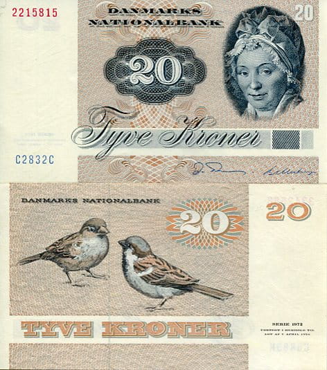 Dania 20 Koron 1972 r. UNC