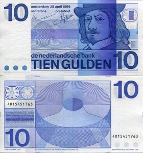 Holandia 10 Gulden 1968 r. UNC