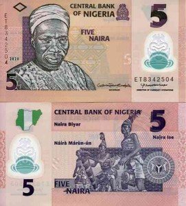 Nigeria 5 Naira 2020 r. Polimer Banknoty Świata CnDukat