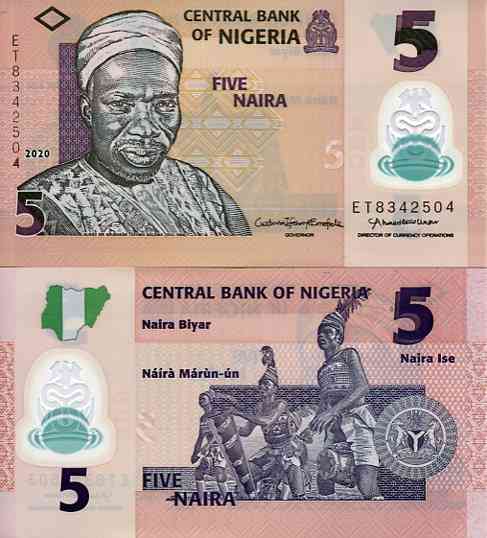 Nigeria 5 Naira 2016 r. Polimer Banknoty Świata CnDukat