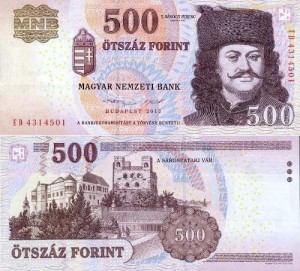 Węgry 500 Forint 2013 r. UNC