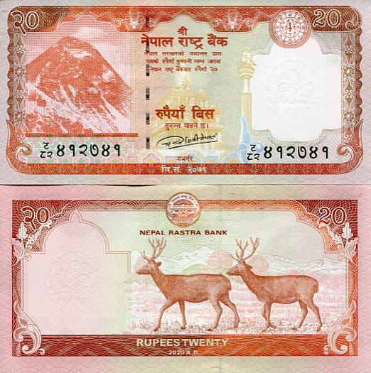Nepal 20 Rupees 2020 r. UNC