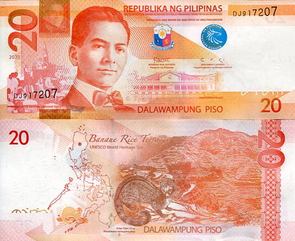 Filipiny 20 Piso 2019 r. UNC