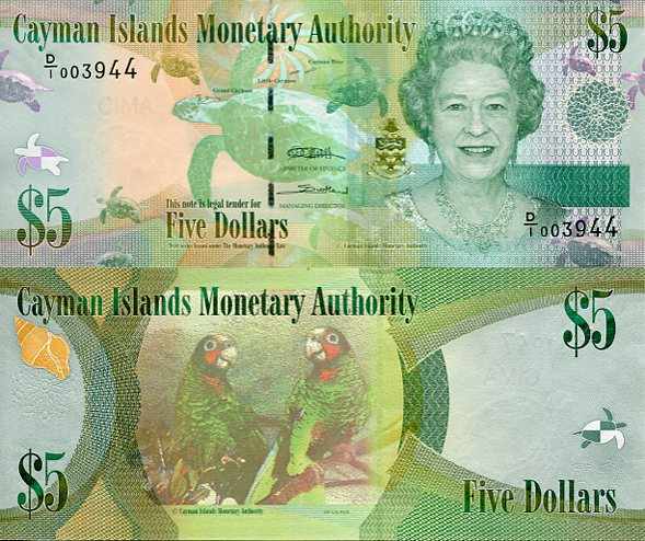 Kajmany 5 Dolarów 2018 r. UNC