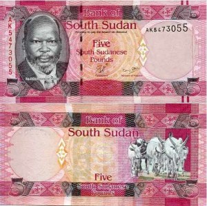 Sudan Południowy 5 Pound 2011 r. UNC