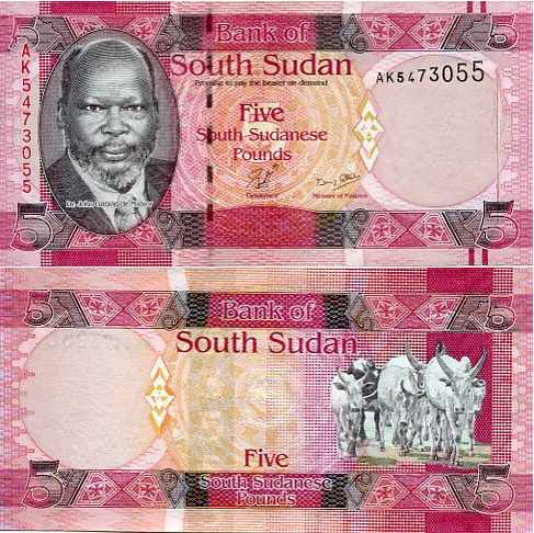 Sudan Południowy 5 Pound 2011 r. UNC