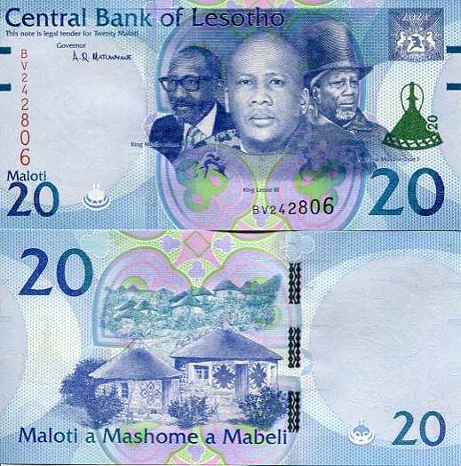 Lesotho 20 Maloti 2021 r. UNC