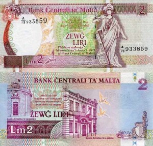 Malta 2 Liri 1967 r. UNC