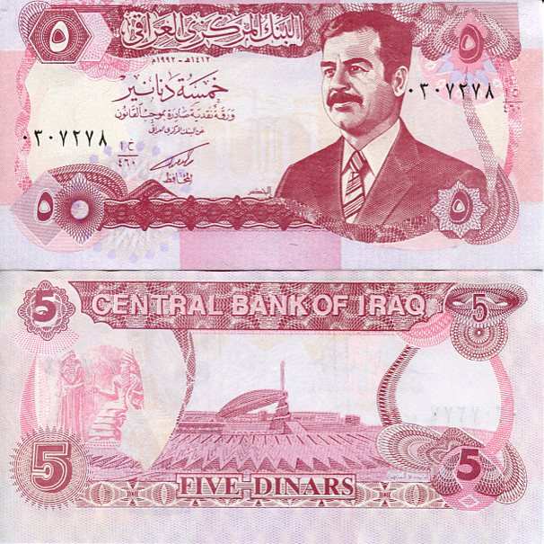 Irak 5 Dinars 1992 r. UNC