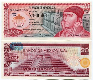 Meksyk 20 Pesos 1973 r. UNC